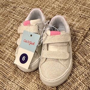 New With Tags Cat & Jack Sparkly Cream Kids Sneakers.